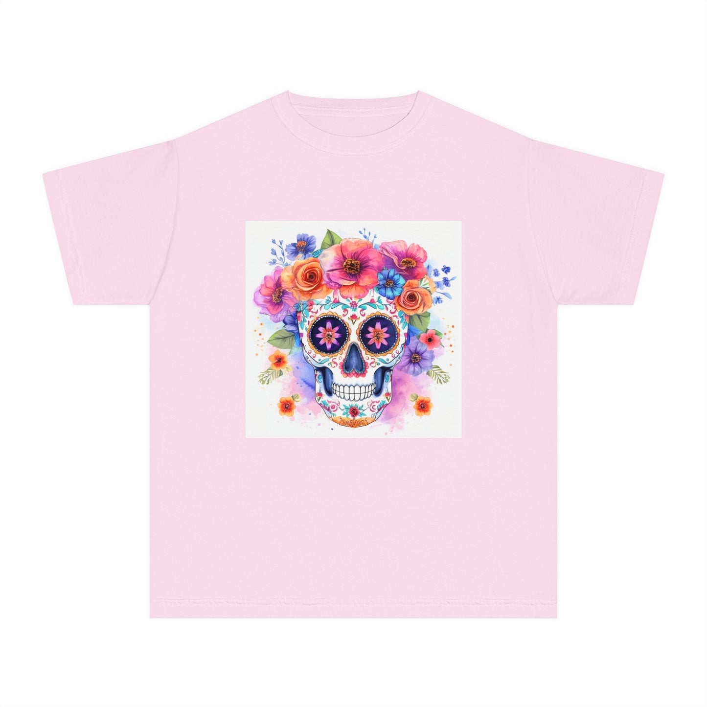 Colorful Sugar Skull Youth Midweight Tee