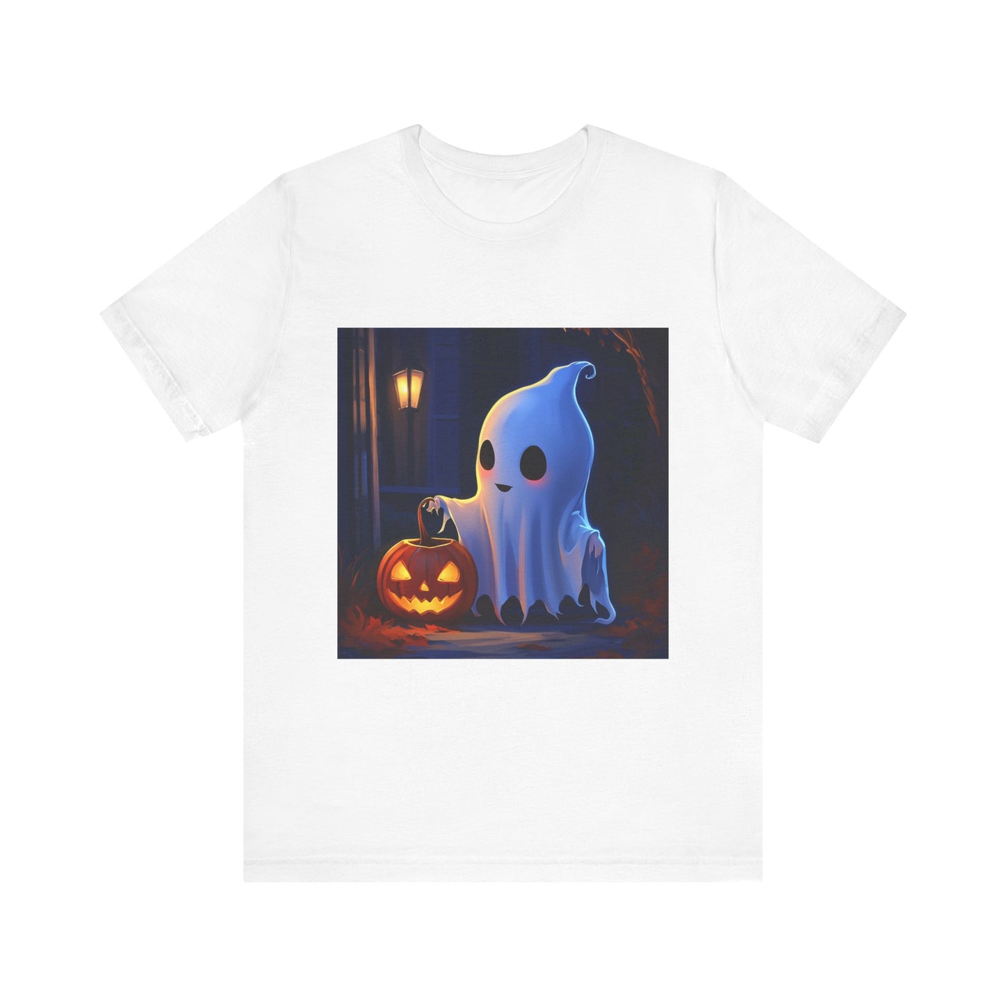 Cute Ghost Trick or Treating Unisex Jersey Short Sleeve Tee