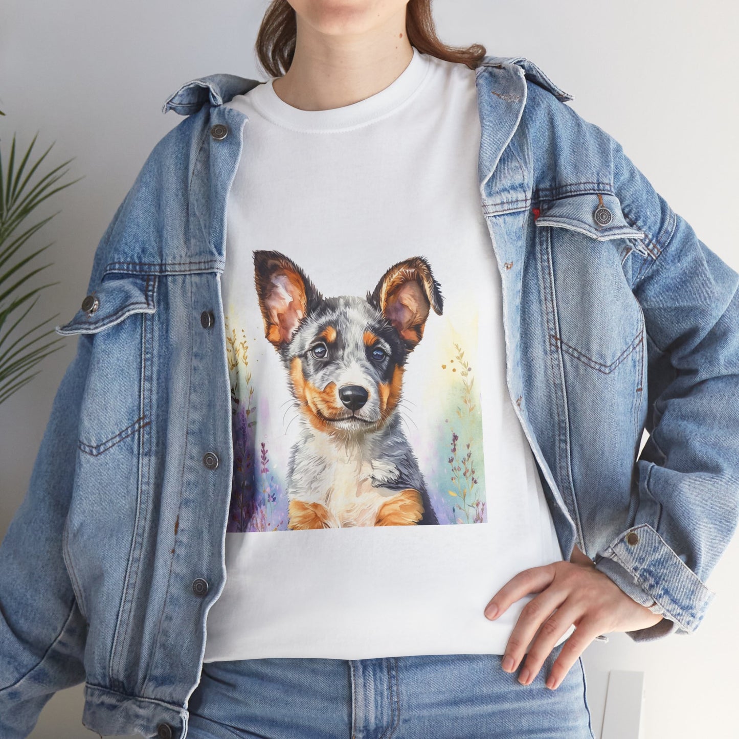 Australian Cattle Dog Puppy Unisex Heavy Cotton Tee