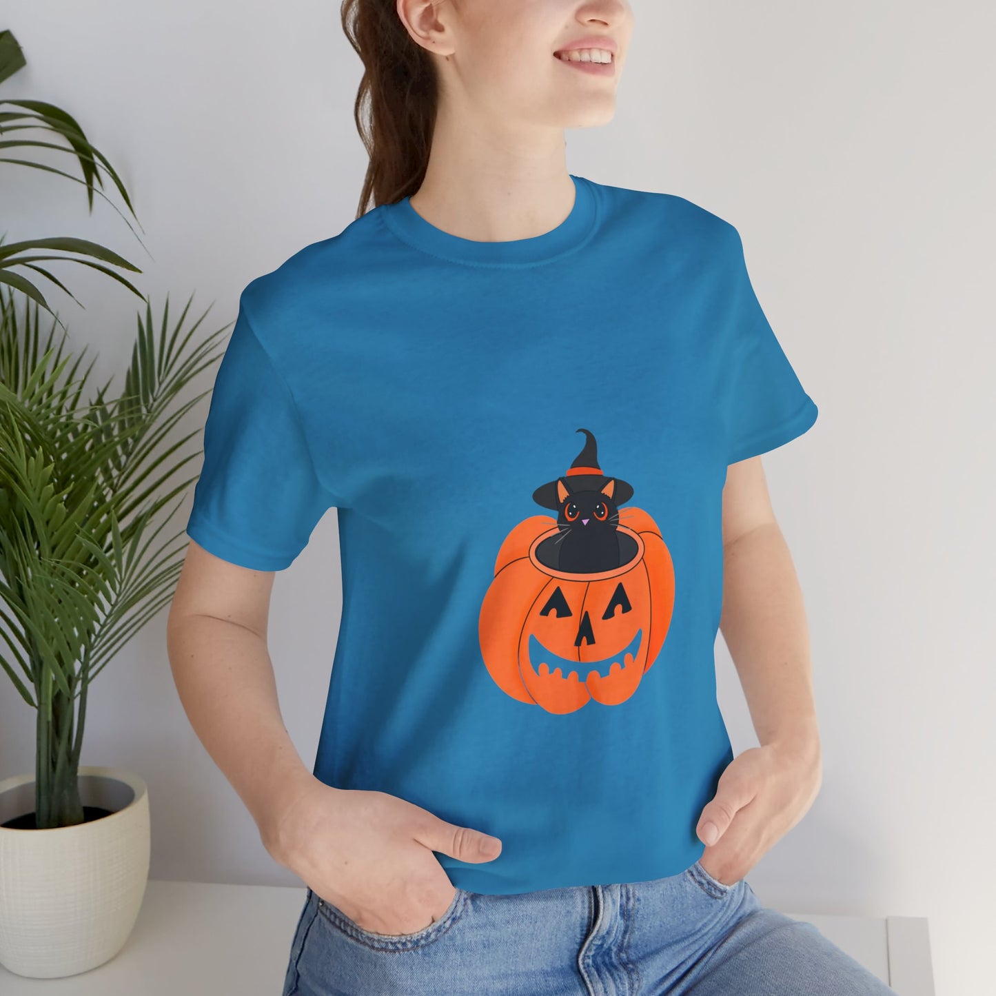 Cute Cat Halloween Unisex Jersey Short Sleeve Tee