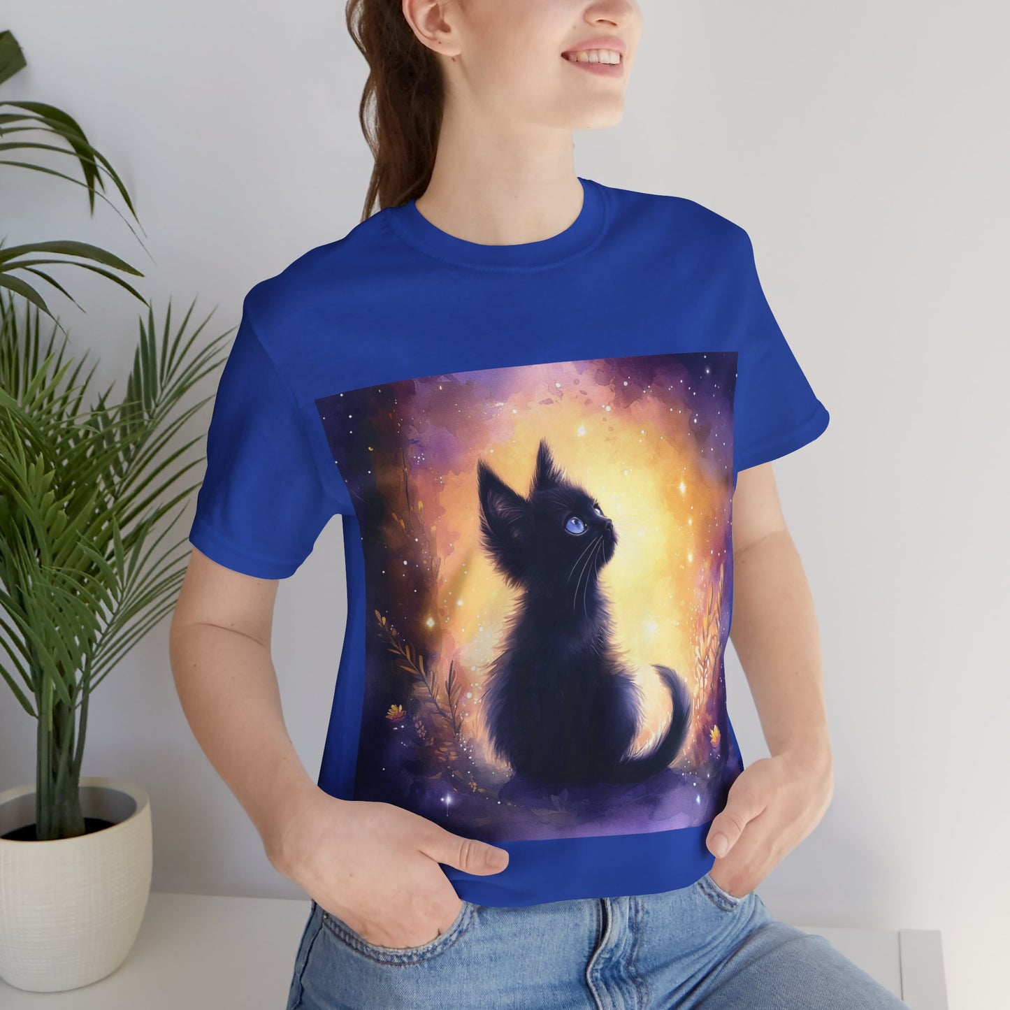 Galaxy Black Kitten Unisex Jersey Short Sleeve Tee