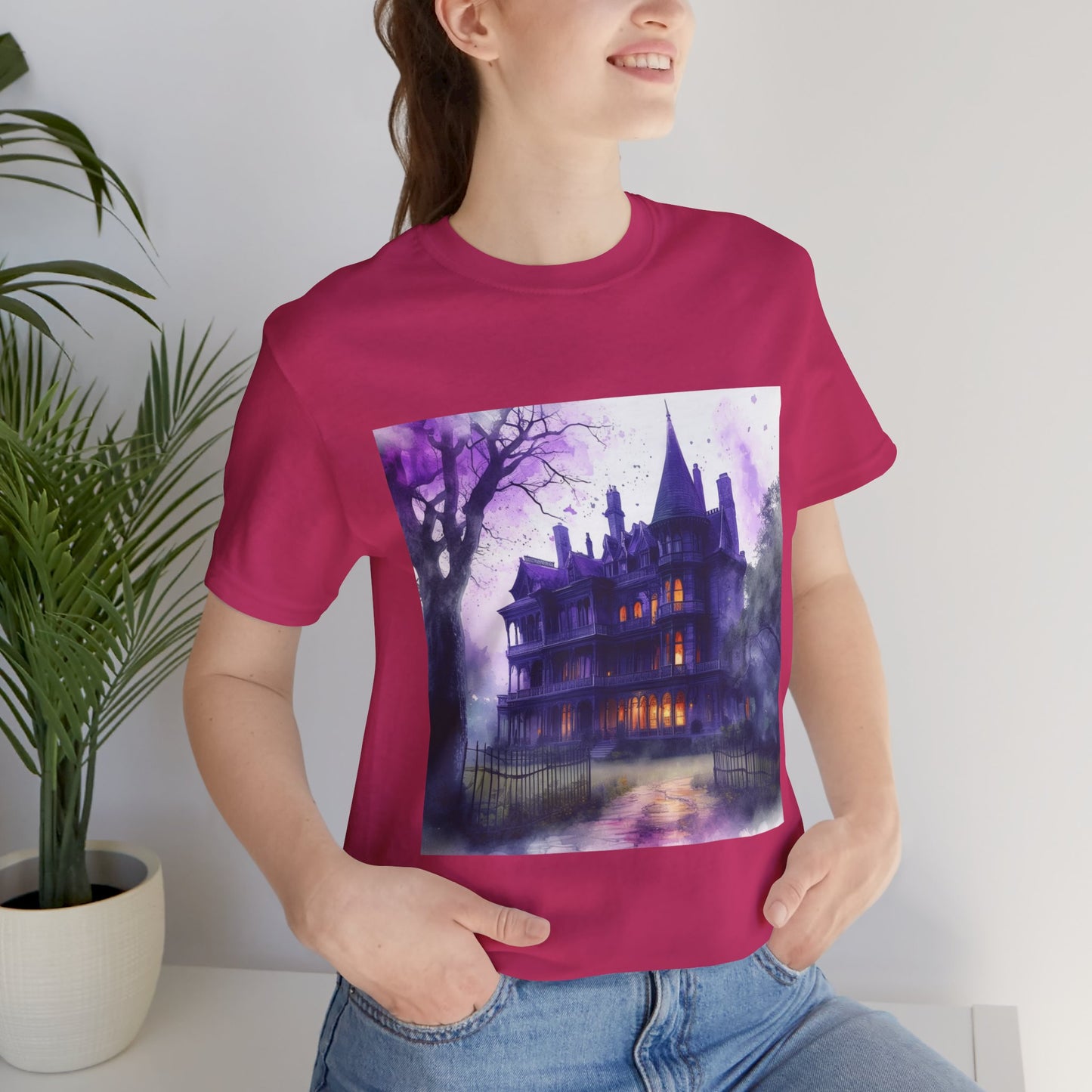 Haunted House Unisex Jersey Short Sleeve Tee