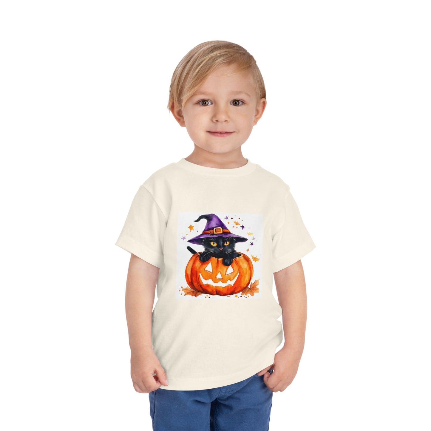 Cute Halloween Cat Toddler Short Sleeve Tee