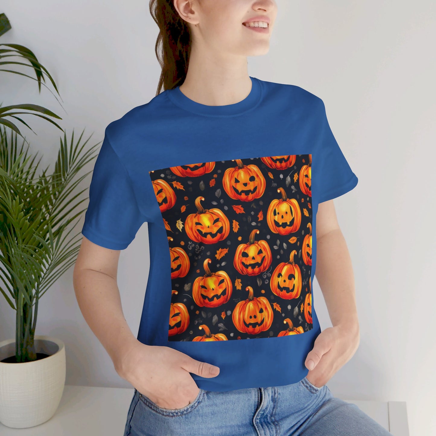 Cute Pumpkin Pattern Unisex Jersey Short Sleeve Tee