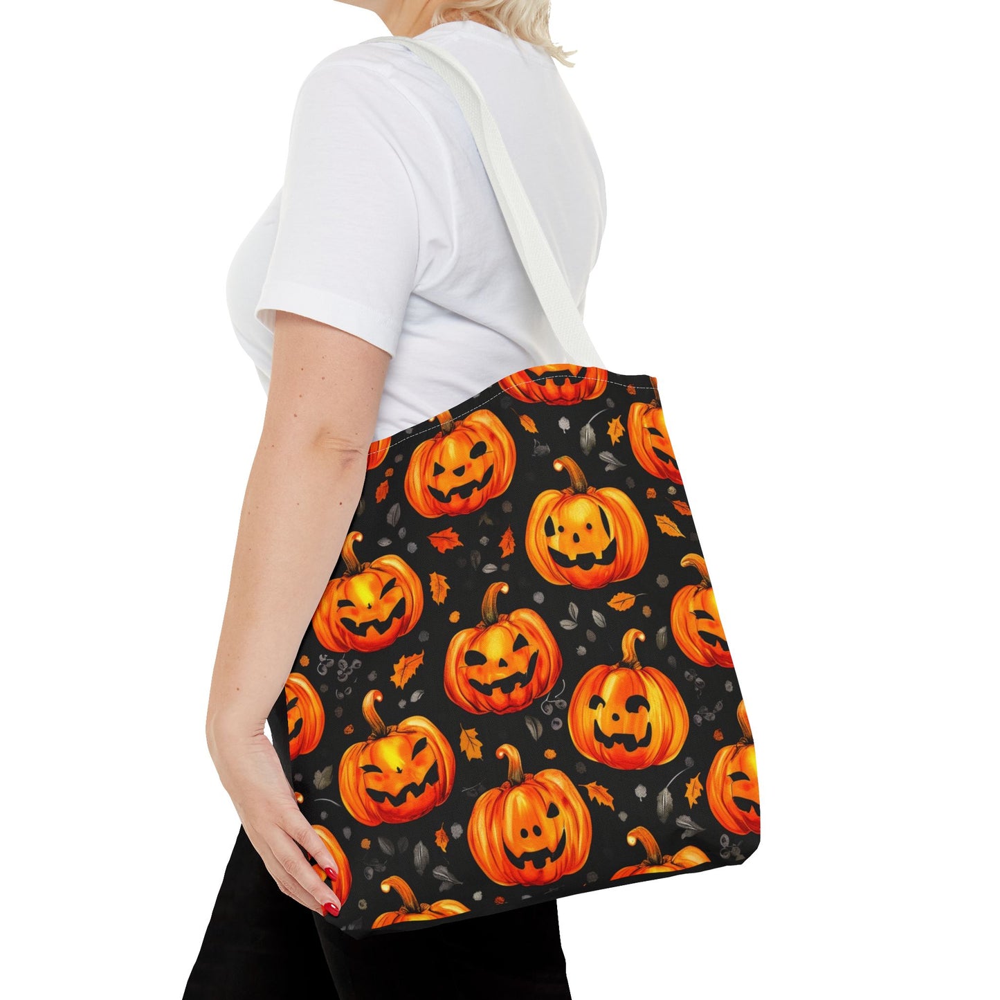 Happy Pumpkin Pattern Tote Bag (AOP)