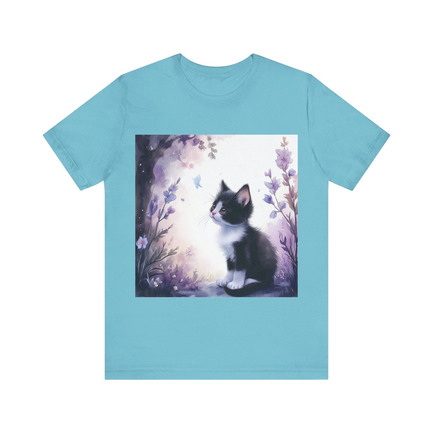 Flowery Tuxedo Cat Unisex Jersey Short Sleeve Tee