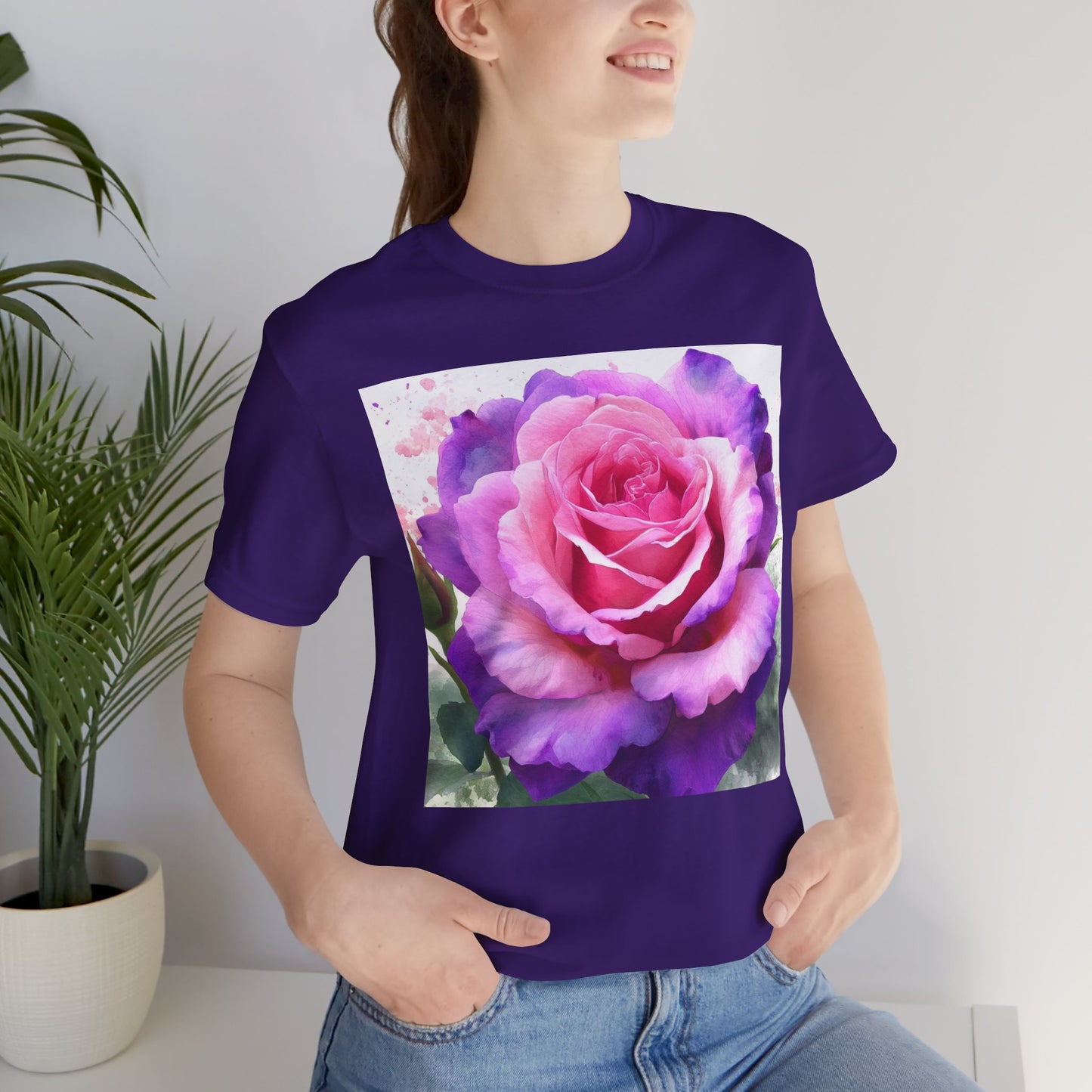 Rose Garden Unisex Jersey Tee - Vibrant Rose Design