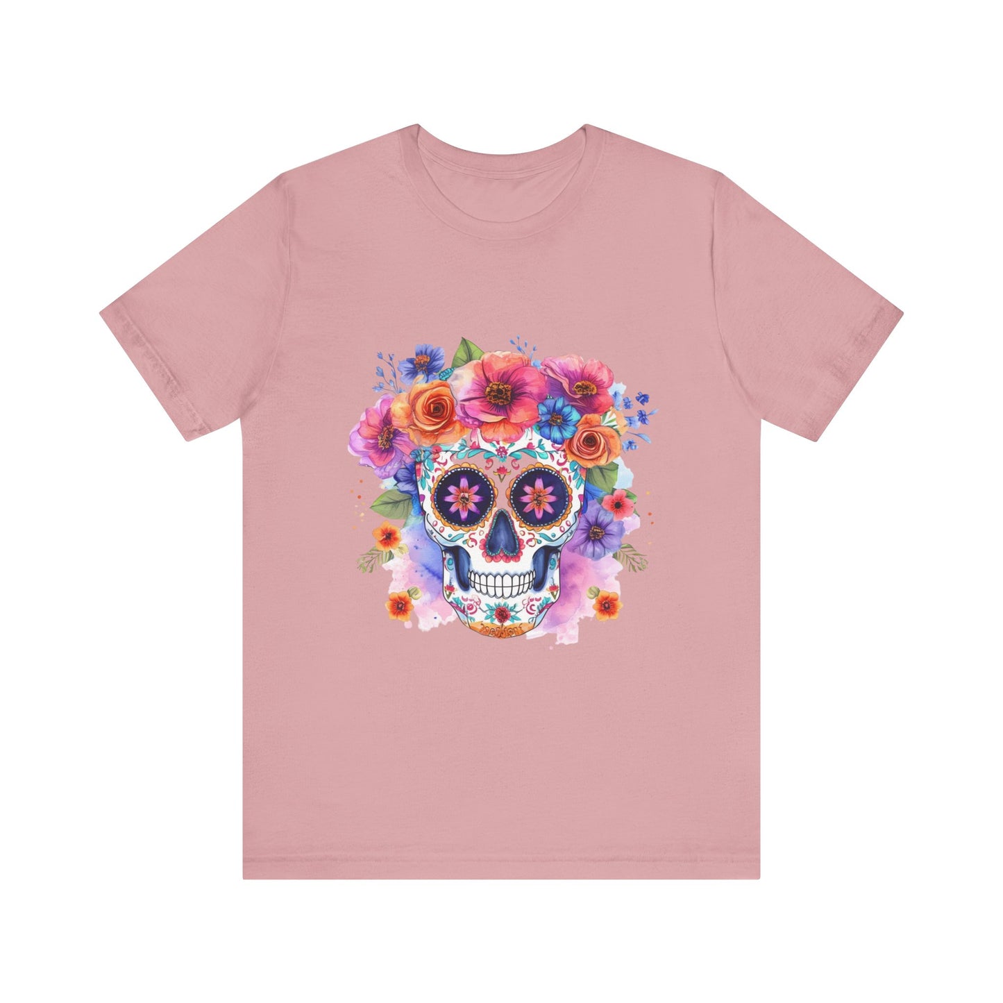 Colorful Sugar Skull Unisex Jersey Short Sleeve Tee