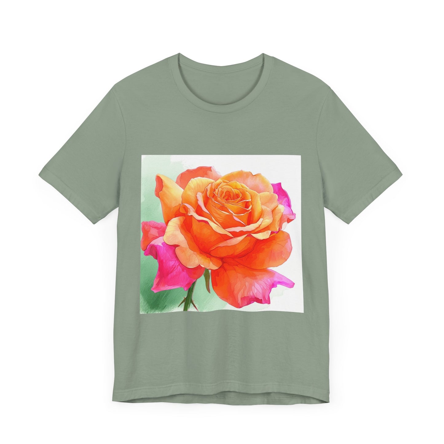 Radiant Rose Art Unisex Jersey Tee - Vibrant Rose Design