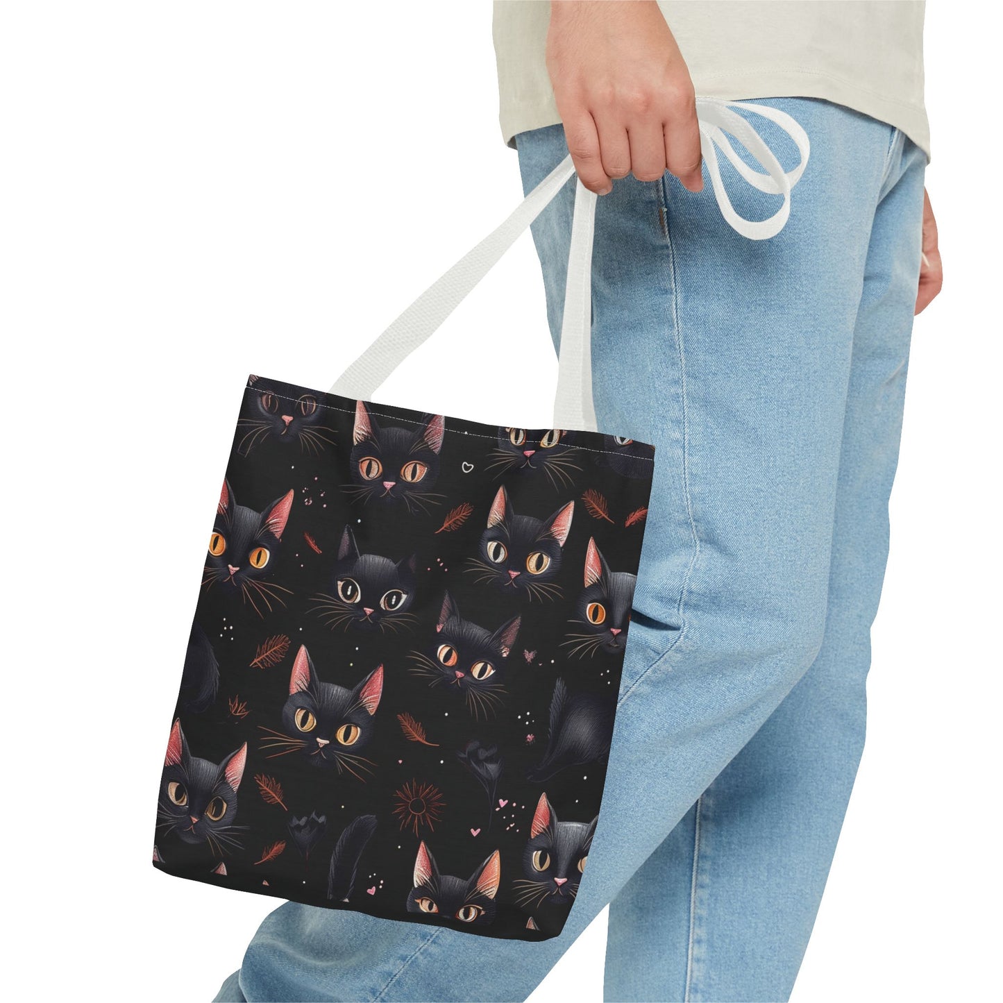 Cute Black Cat Pattern Tote Bag (AOP)