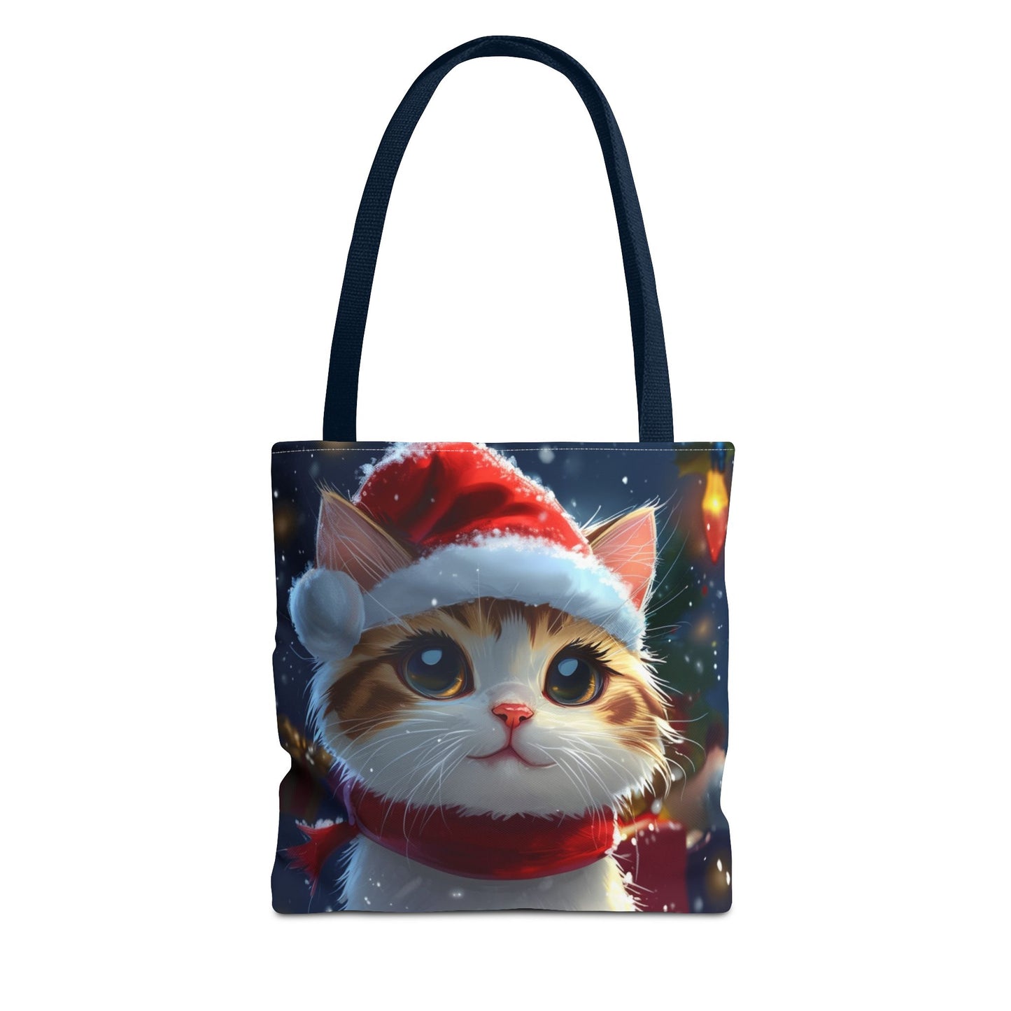 Cute Santa Hat Kitty Tote Bag (AOP)