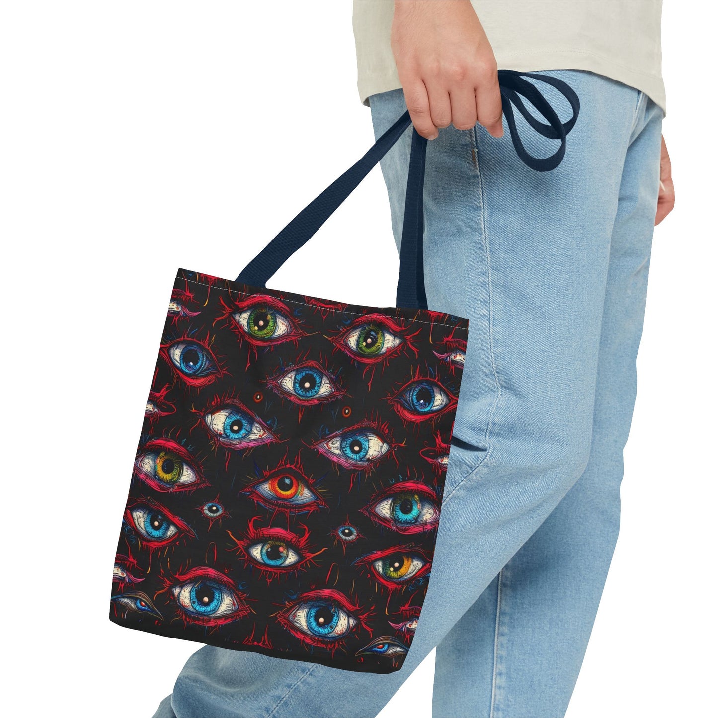 Creepy Eye Pattern Tote Bag (AOP)