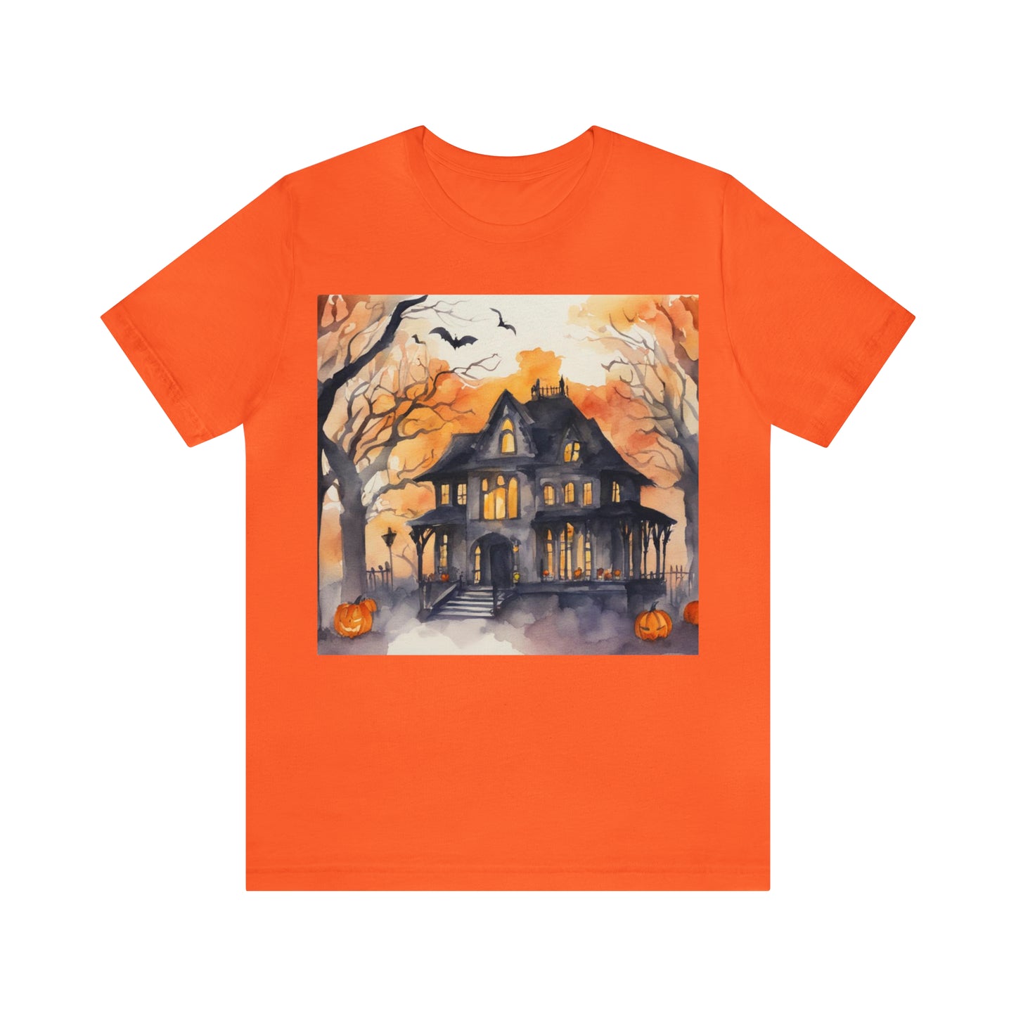 Spooky Haunted House Unisex Jersey Short Sleeve Tee