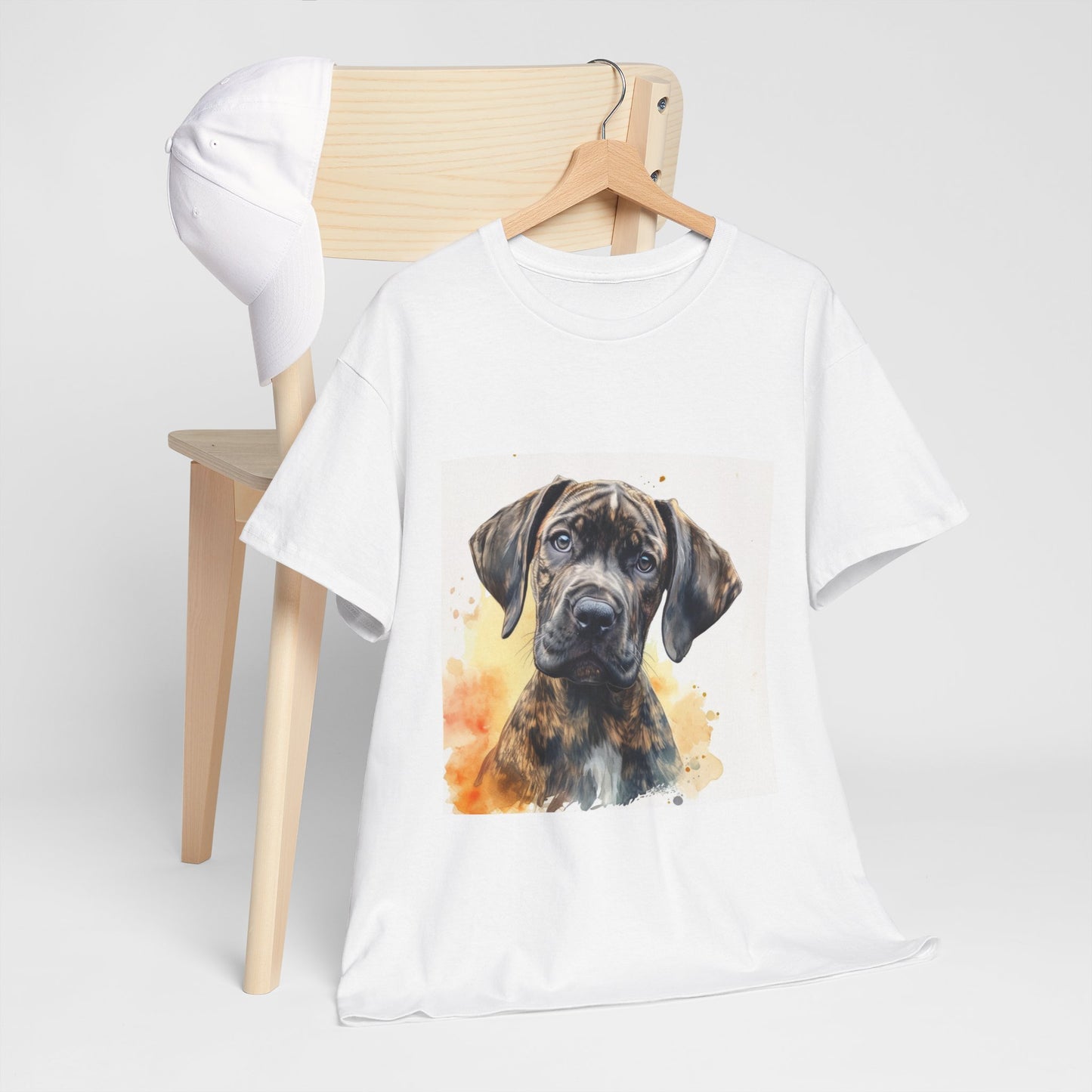 Brindle Great Dane Puppy Unisex Heavy Cotton Tee