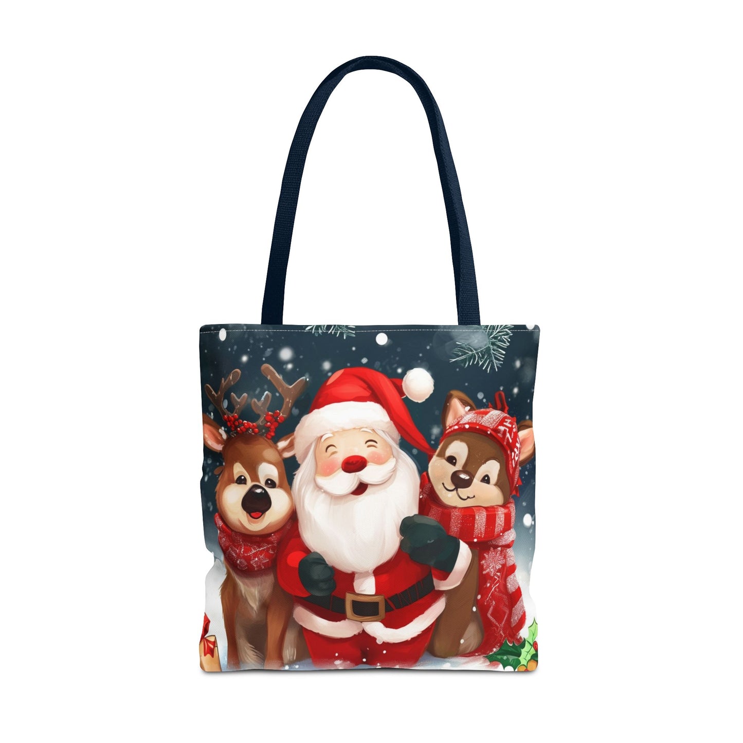 Cute Santa and Reindeer Tote Bag (AOP)