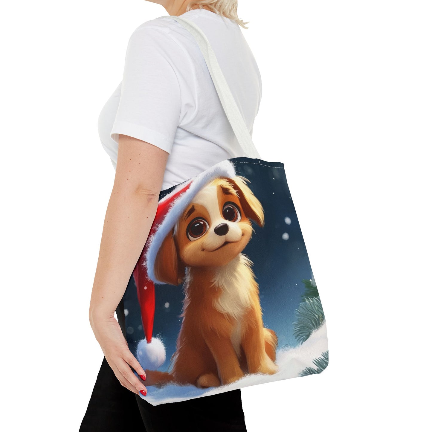 Cute Holiday Puppy Tote Bag (AOP)