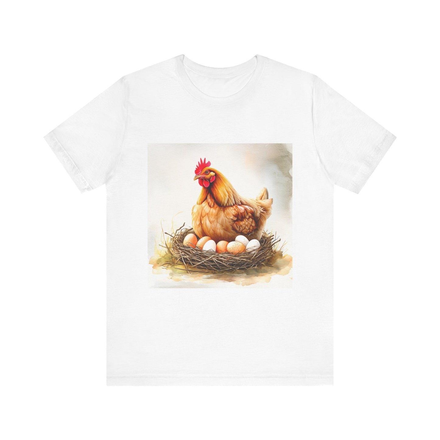 Hen Sitting on Eggs Unisex Jersey Short Sleeve Tee