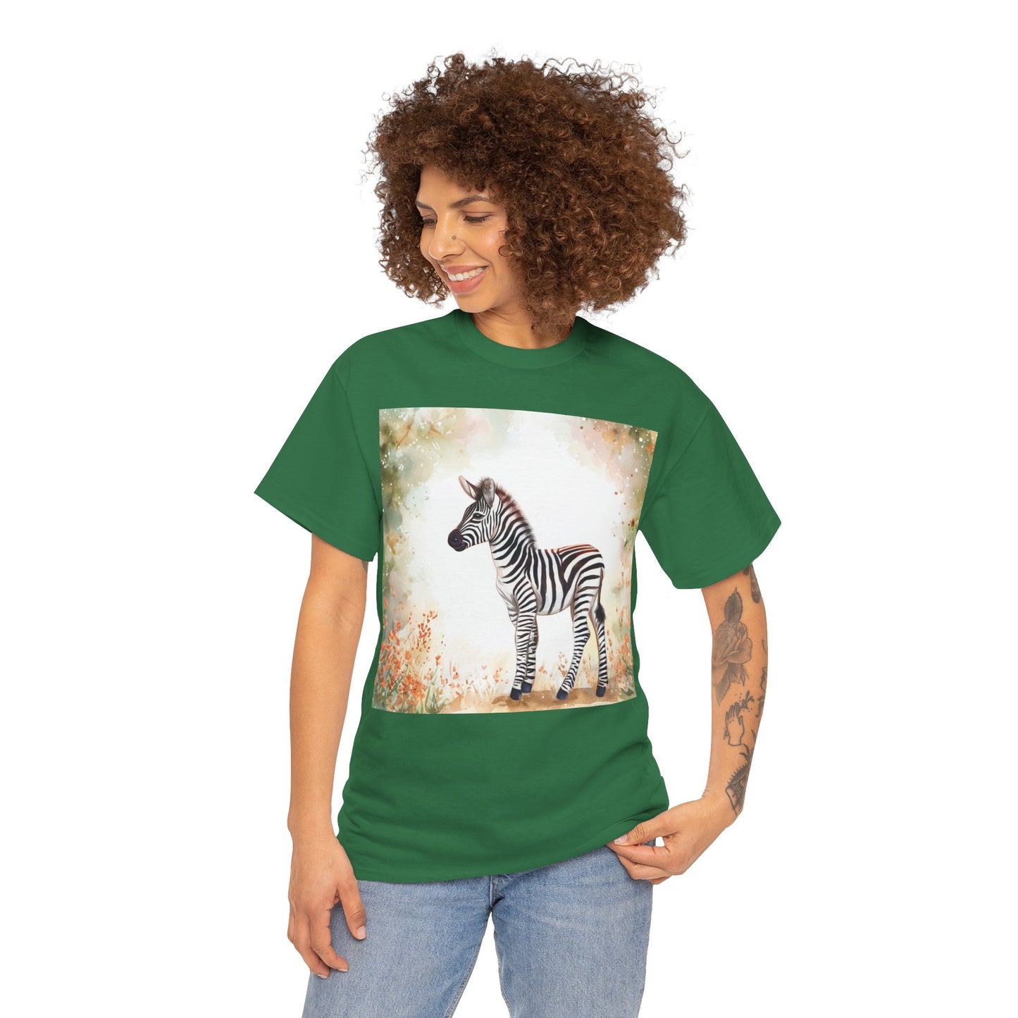 Playful Zebra Unisex Heavy Cotton Tee