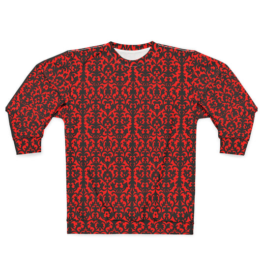 Red Victorian Gothic Damask Unisex Sweatshirt (AOP)