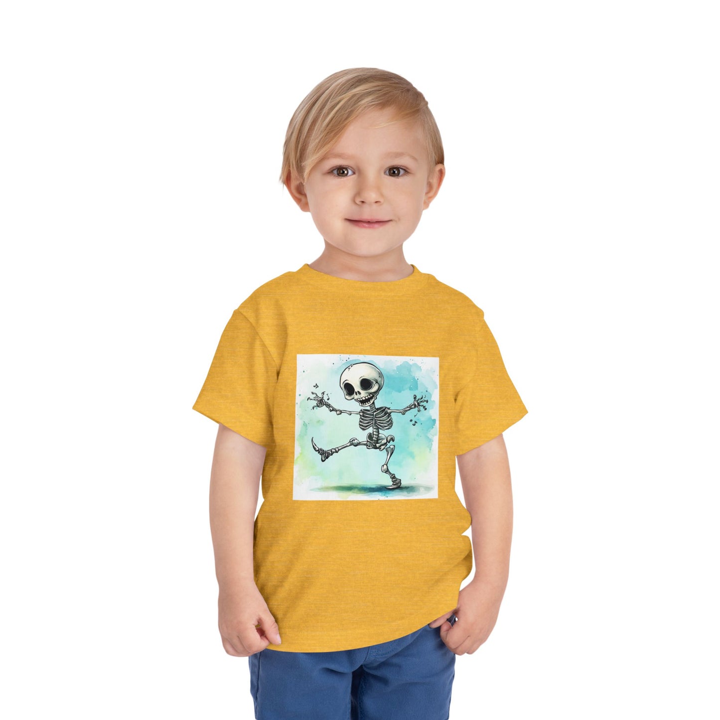 Cute Happy Skeleton Toddler Short Sleeve Tee