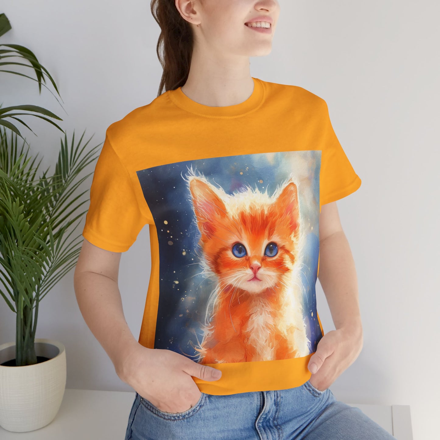 Orange Kitten Unisex Jersey Short Sleeve Tee