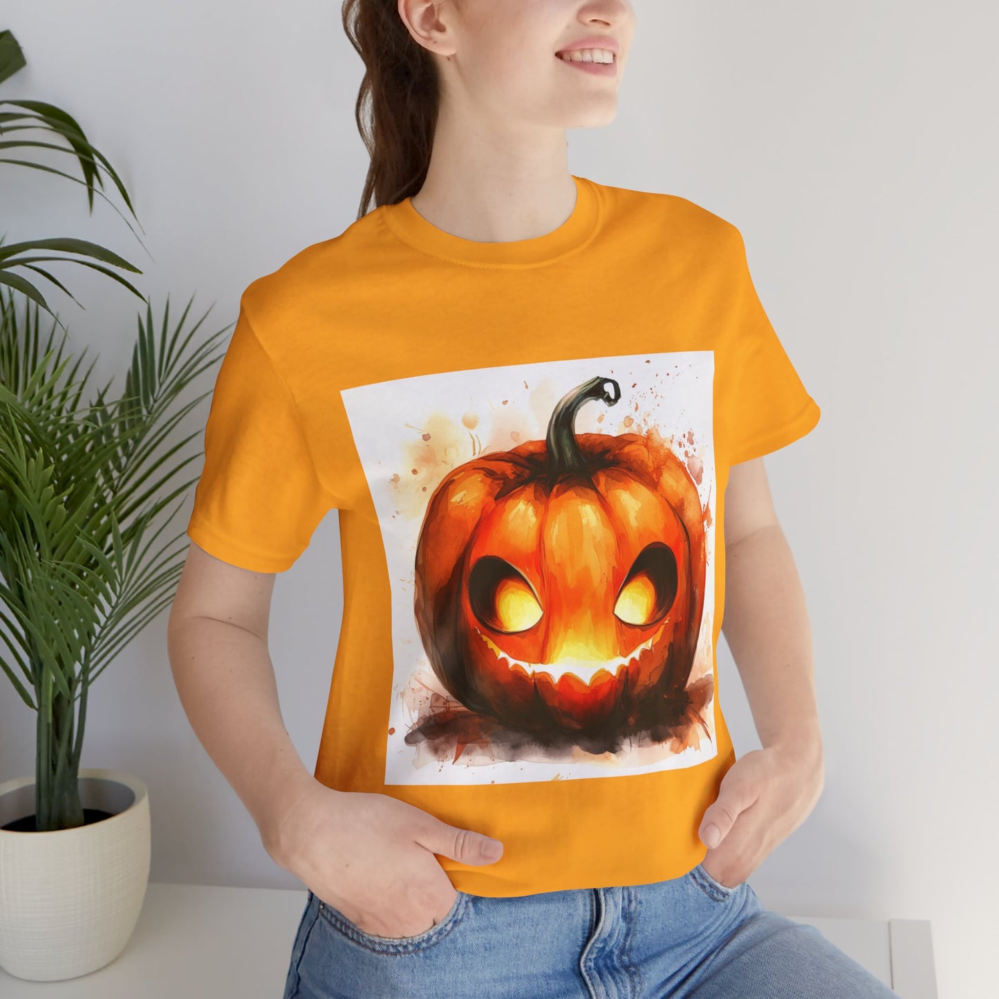 Cute Happy Jack o Lantern Unisex Jersey Short Sleeve Tee