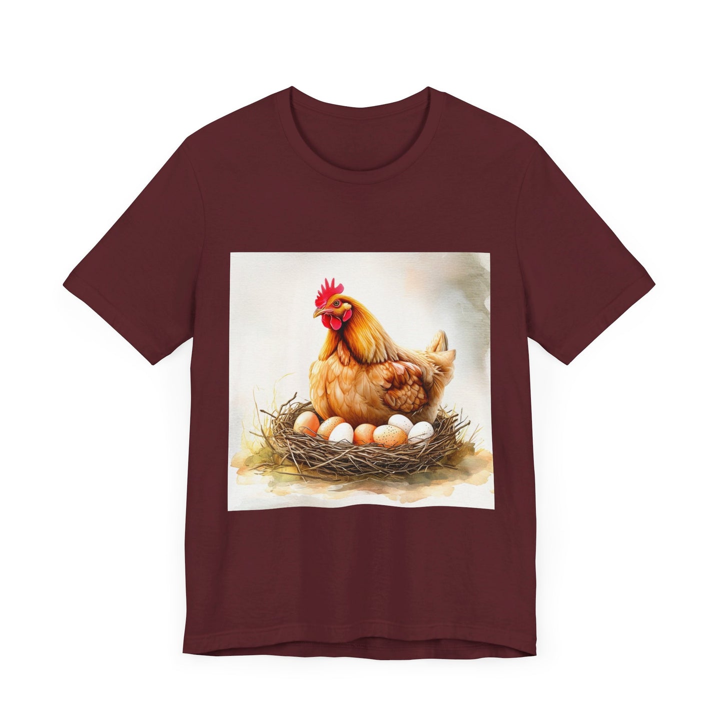 Hen Sitting on Eggs Unisex Jersey Short Sleeve Tee