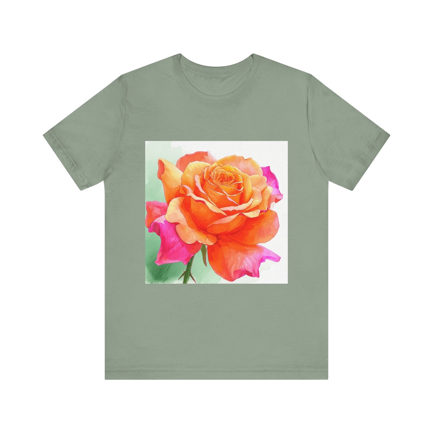 Radiant Rose Art Unisex Jersey Tee - Vibrant Rose Design