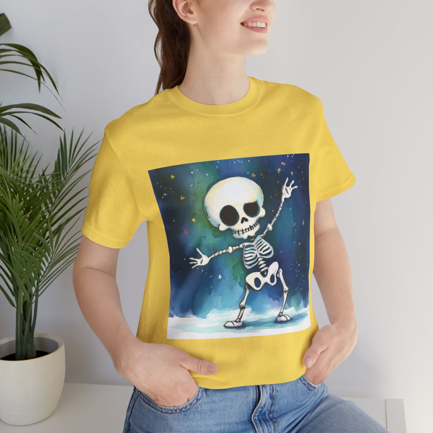 Cute Dancing Skeleton Unisex Jersey Short Sleeve Tee