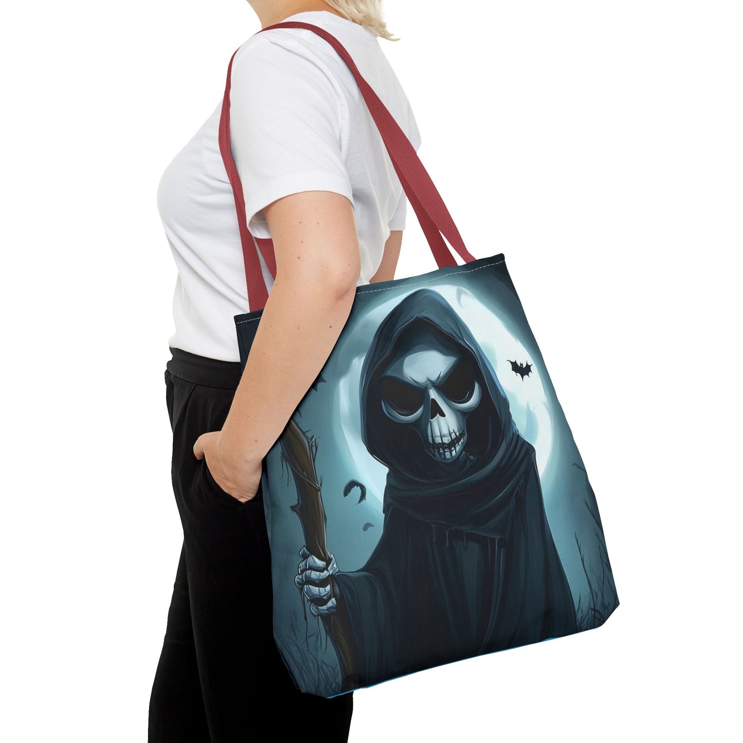 Spooky Grim Reaper Tote Bag (AOP)