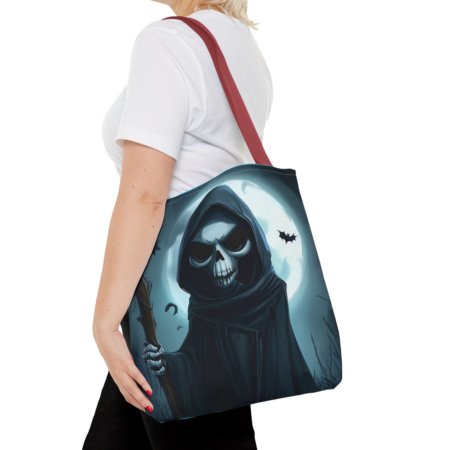 Spooky Grim Reaper Tote Bag (AOP)