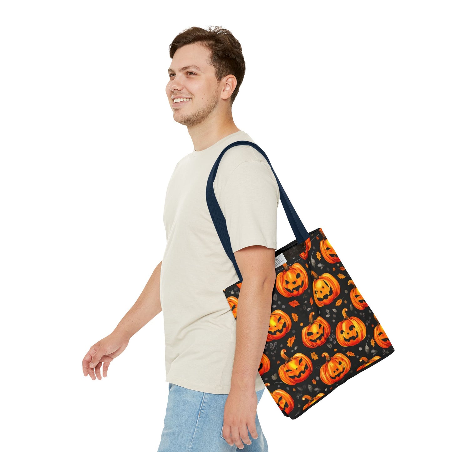 Happy Pumpkin Pattern Tote Bag (AOP)