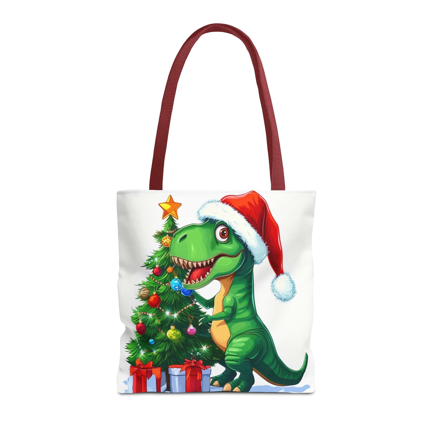 Holiday T-Rex Tote Bag (AOP)