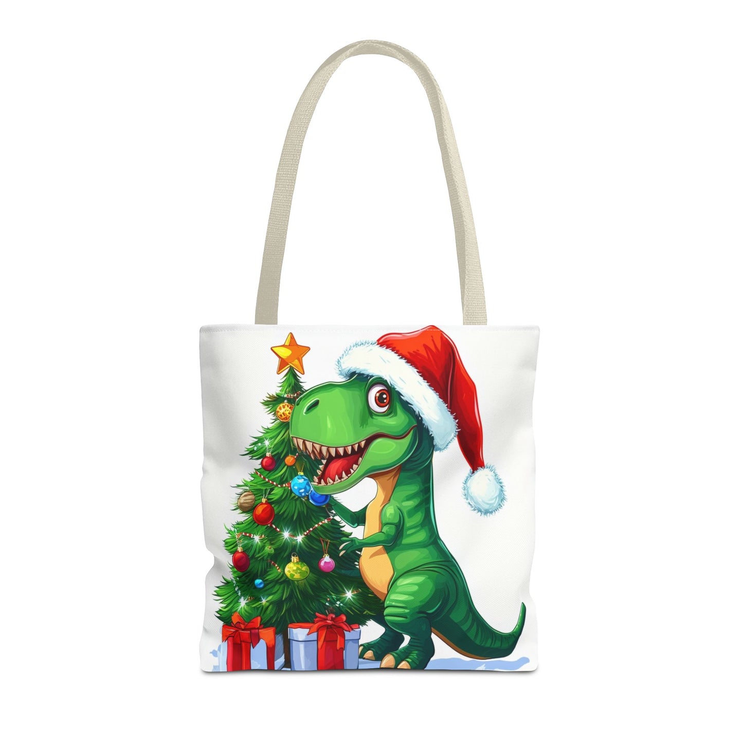 Holiday T-Rex Tote Bag (AOP)