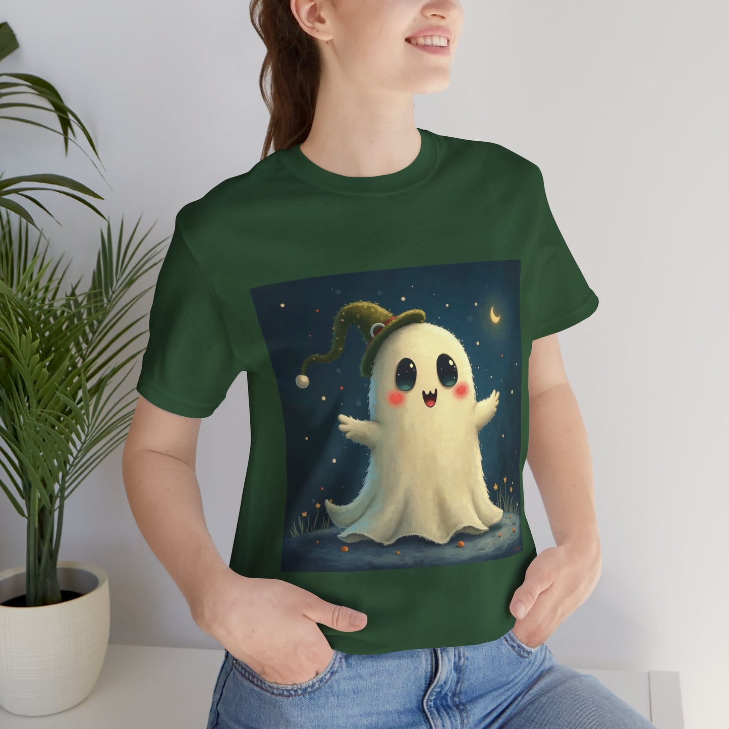 Cute Spooky Winter Ghost Unisex Jersey Tee