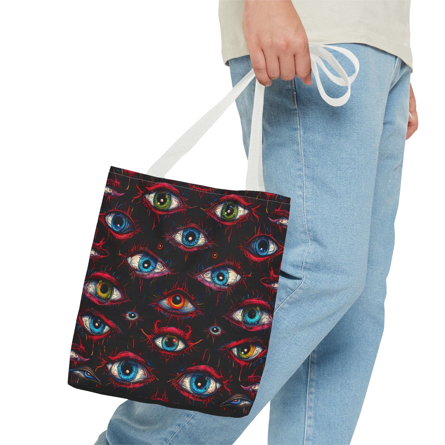 Creepy Eye Pattern Tote Bag (AOP)