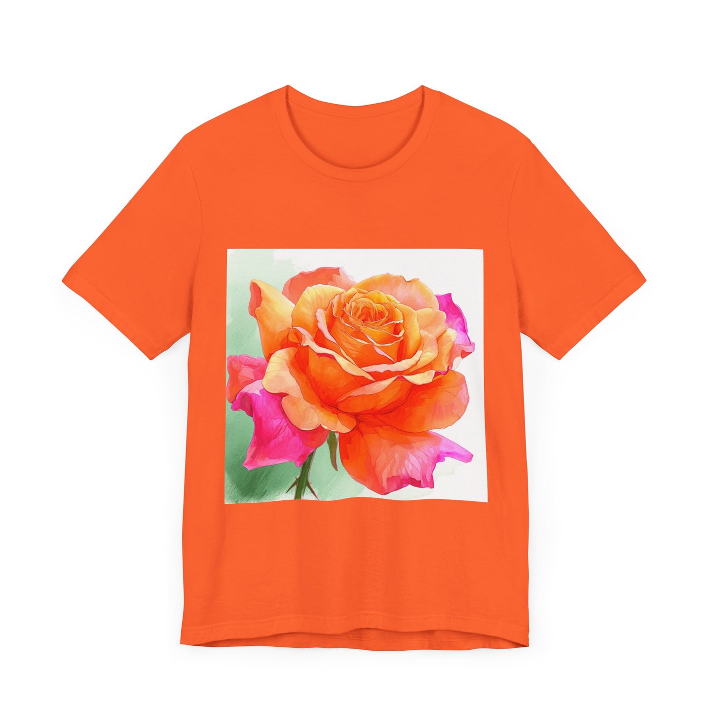 Radiant Rose Art Unisex Jersey Tee - Vibrant Rose Design