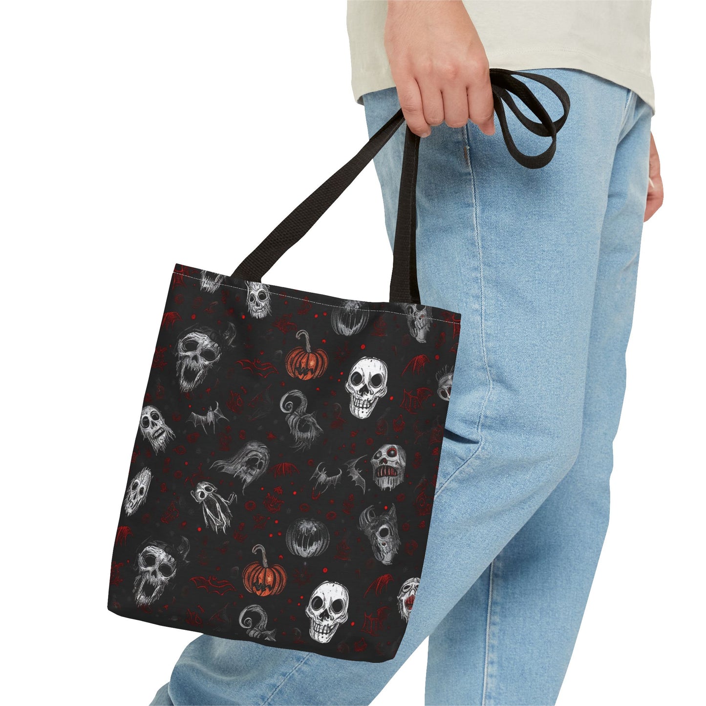 Scary Halloween Pattern Tote Bag (AOP)