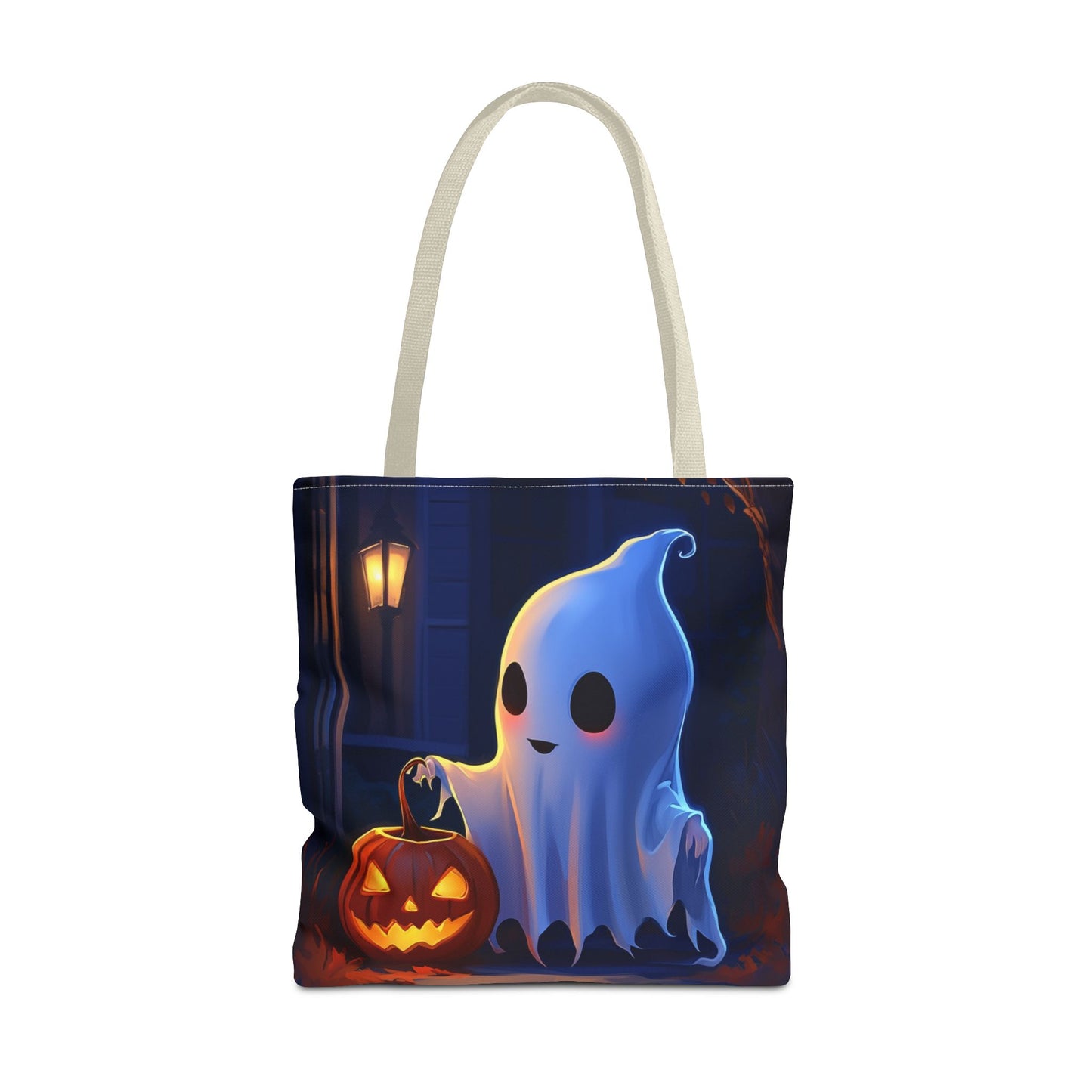 Cute Ghost Trick or Treating Tote Bag (AOP)