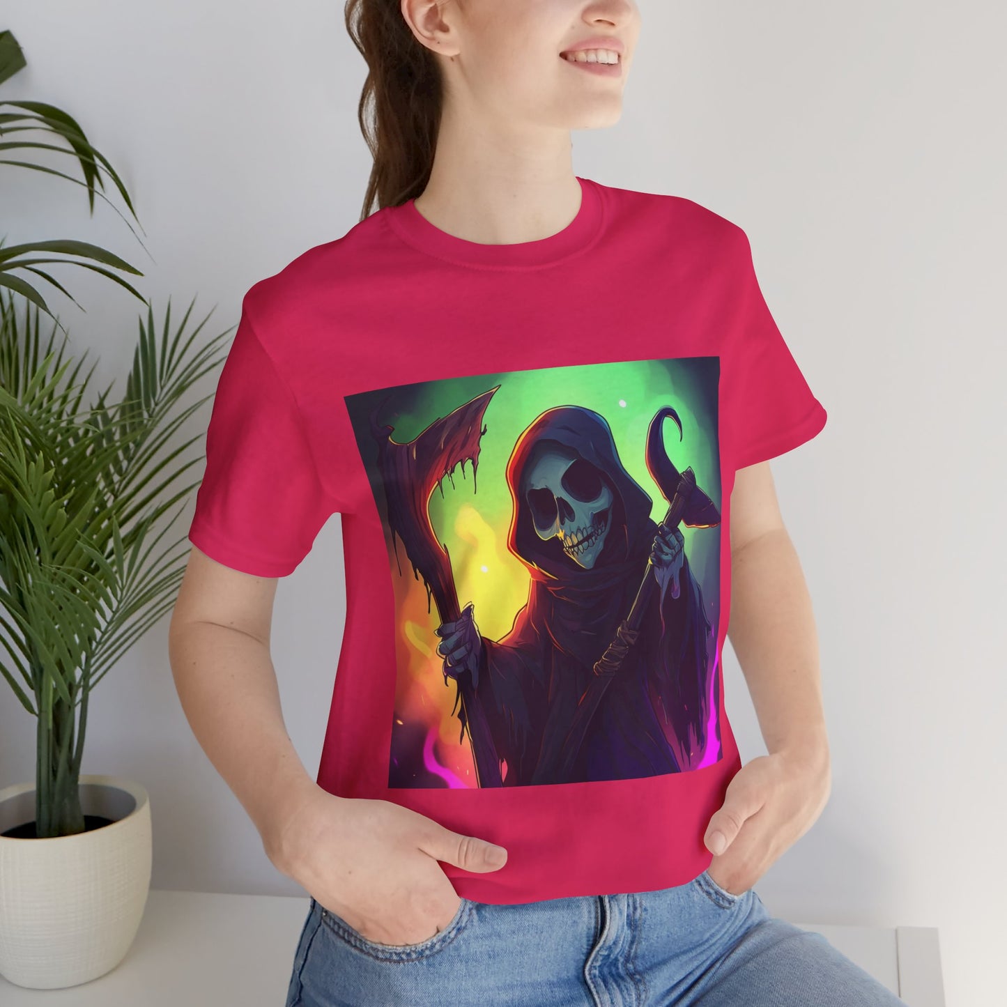 Colorful Grim Reaper Unisex Jersey Short Sleeve Tee