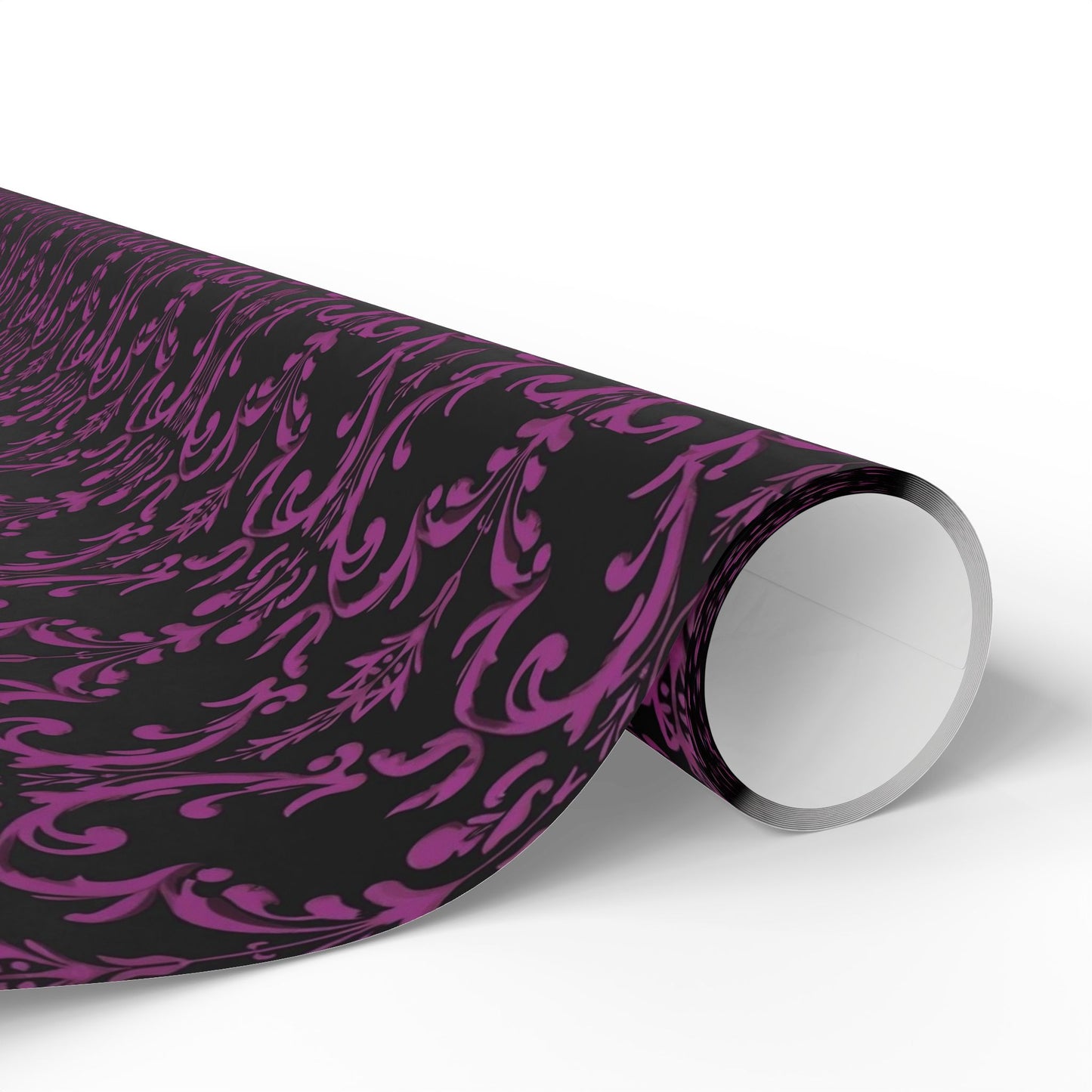 Black and Purple Damask Style Wrapping Papers