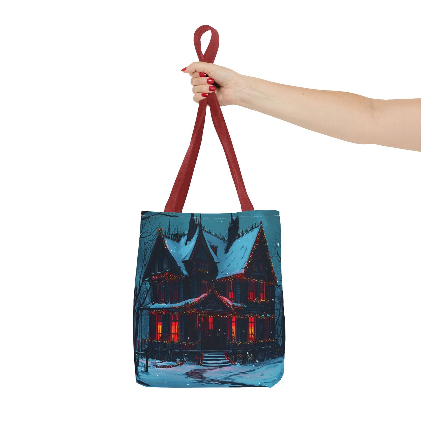 Festive Haunted House Tote Bag (AOP)