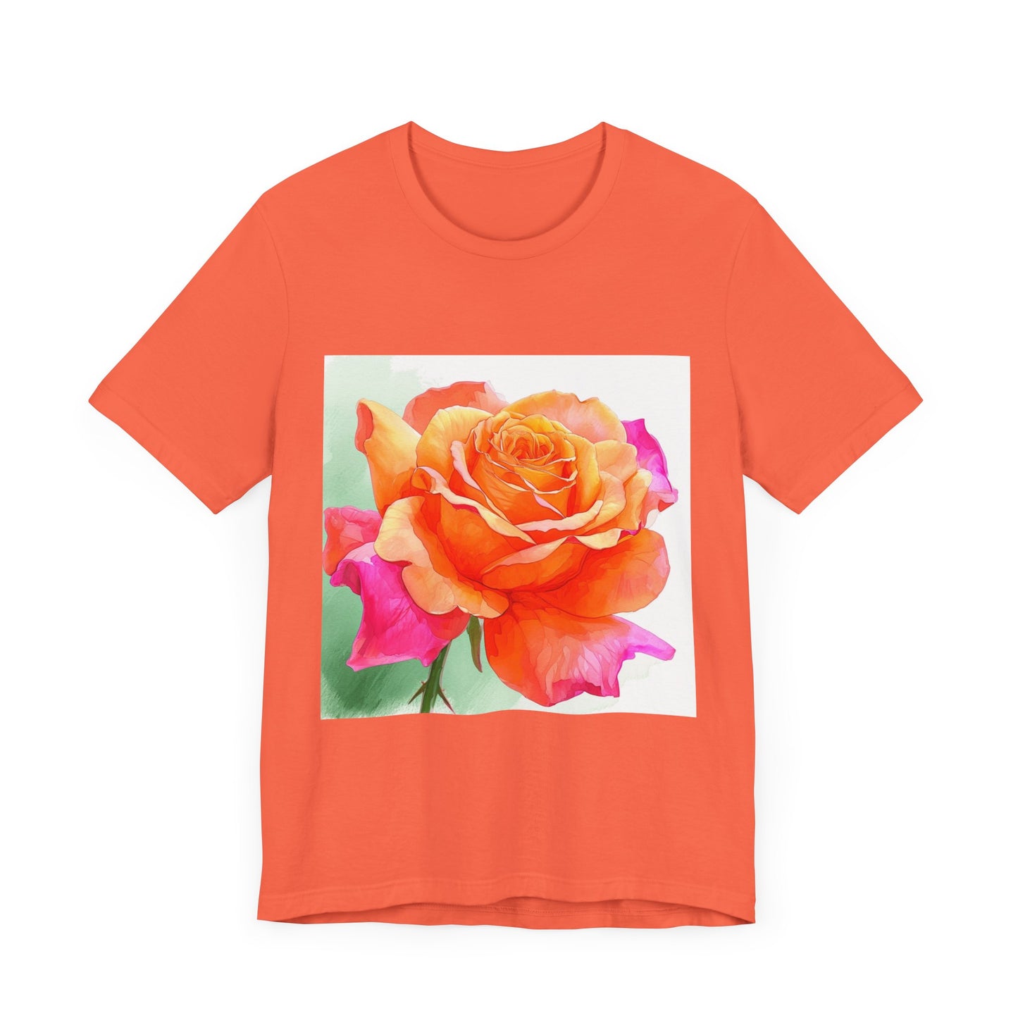 Radiant Rose Art Unisex Jersey Tee - Vibrant Rose Design