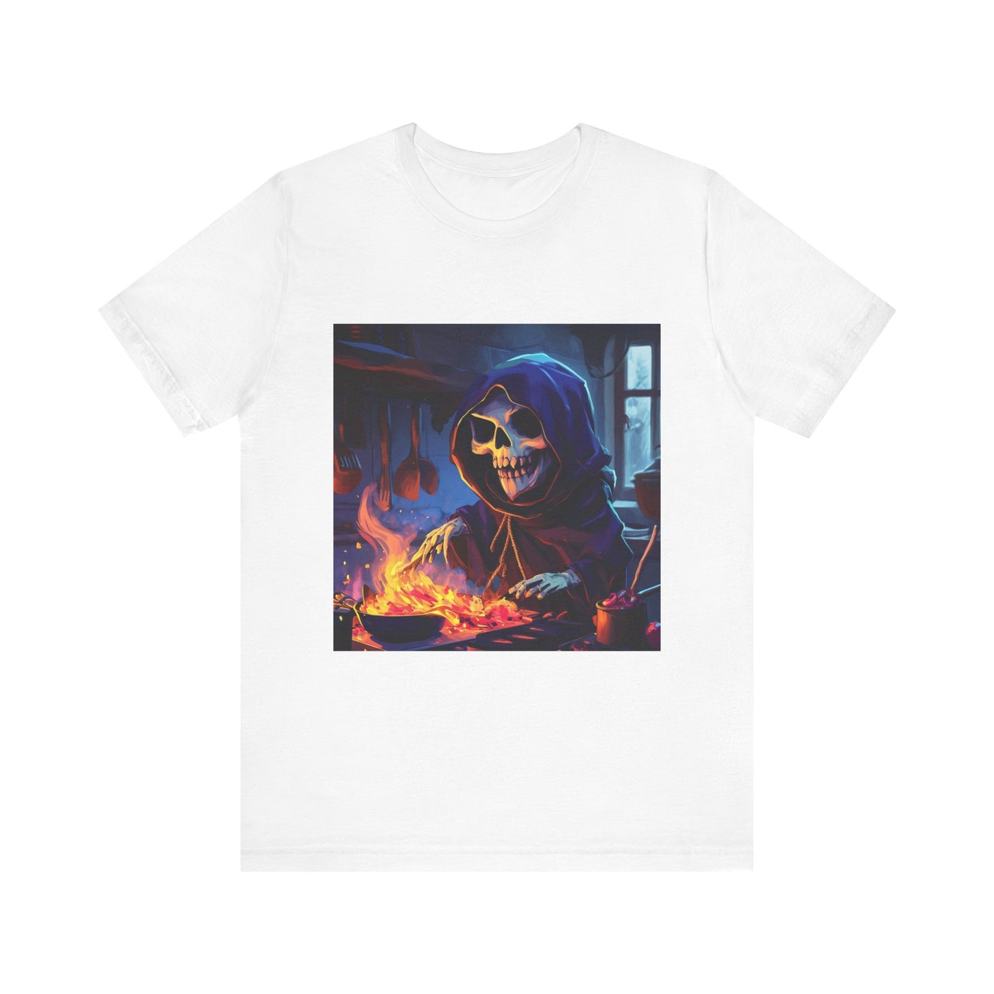 Grim Reaper Cooking Unisex Jersey Short Sleeve Tee