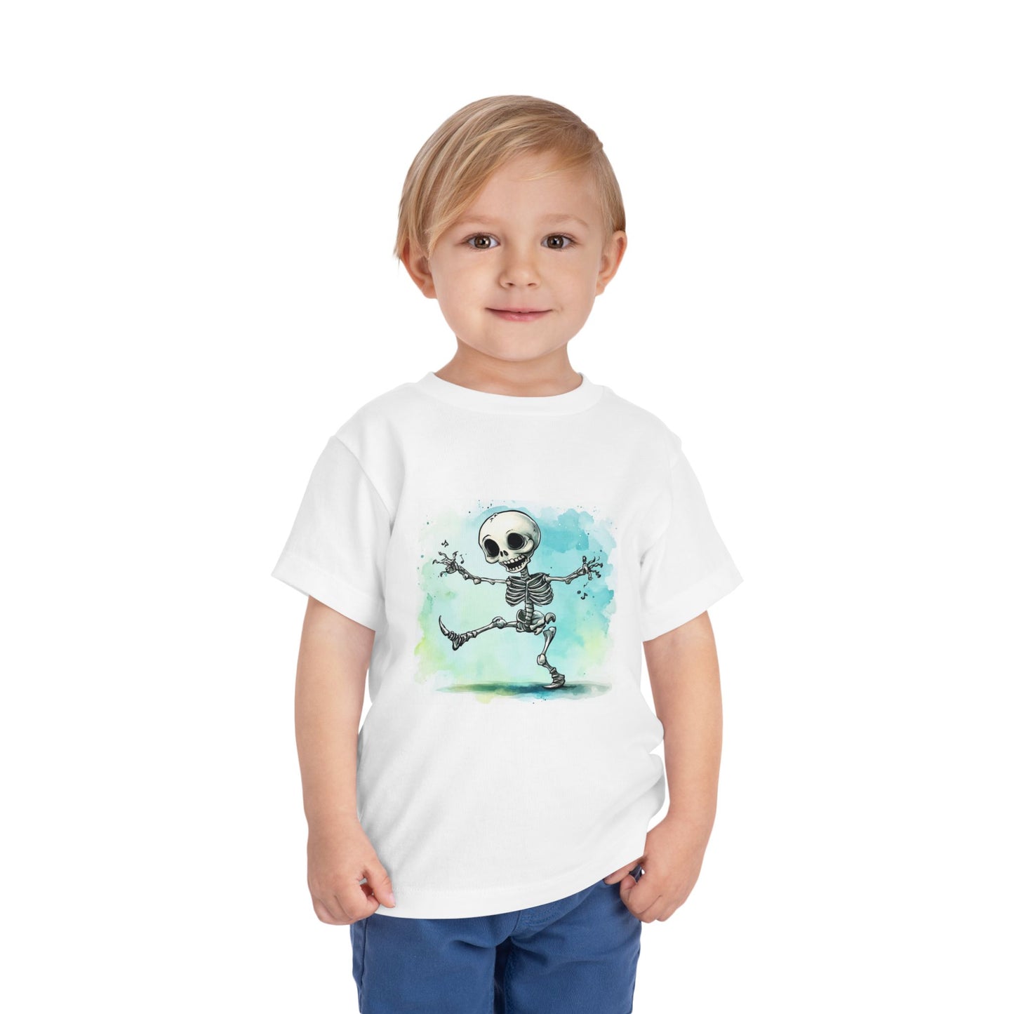 Cute Happy Skeleton Toddler Short Sleeve Tee