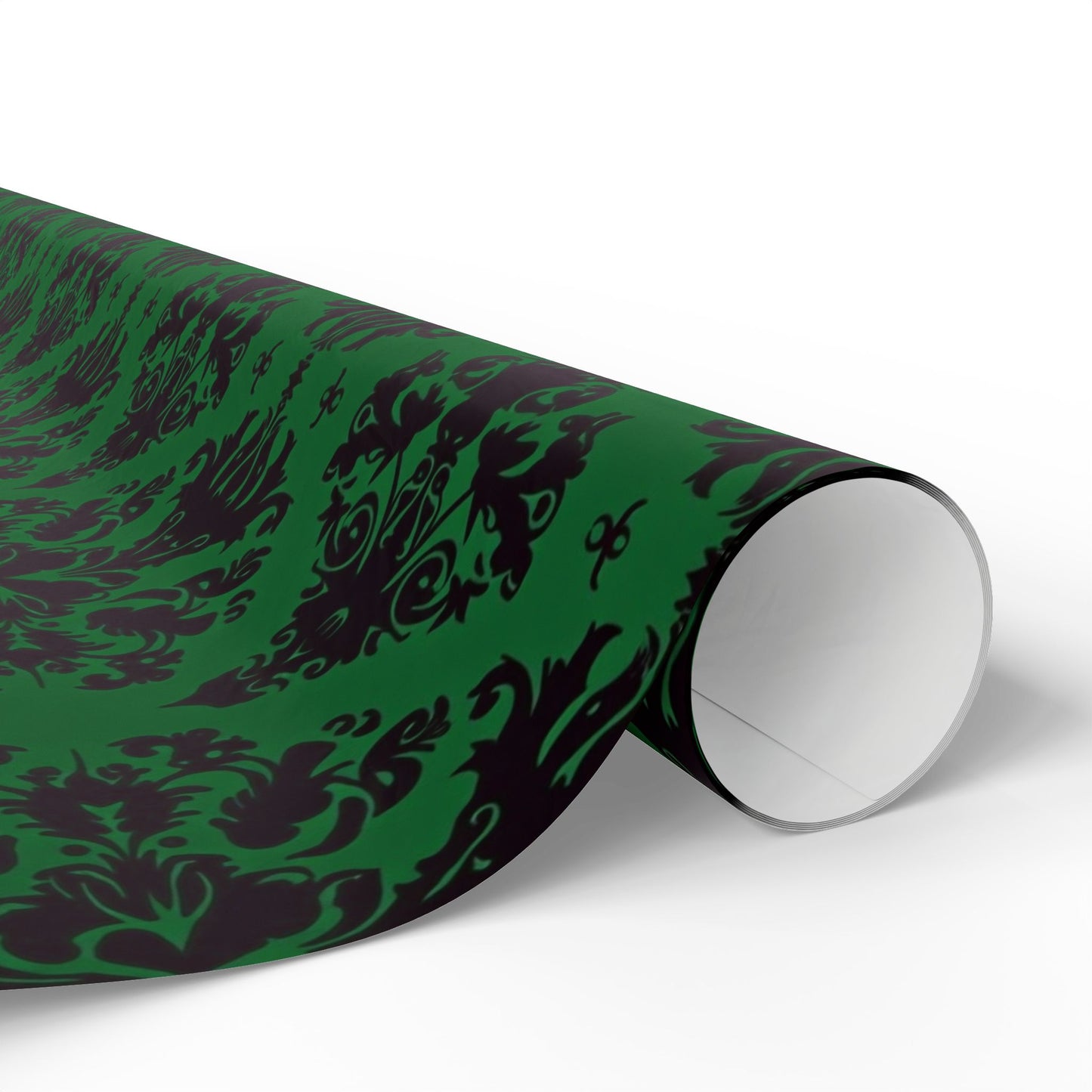 Green and Black Victorian Damask Wrapping Papers