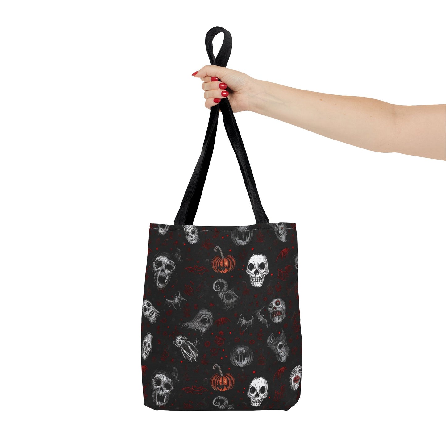 Scary Halloween Pattern Tote Bag (AOP)