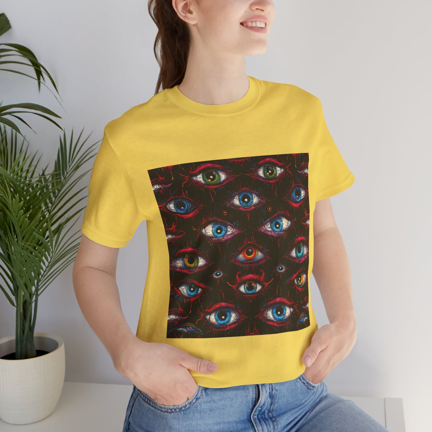 Creepy Eye Pattern Unisex Jersey Short Sleeve Tee