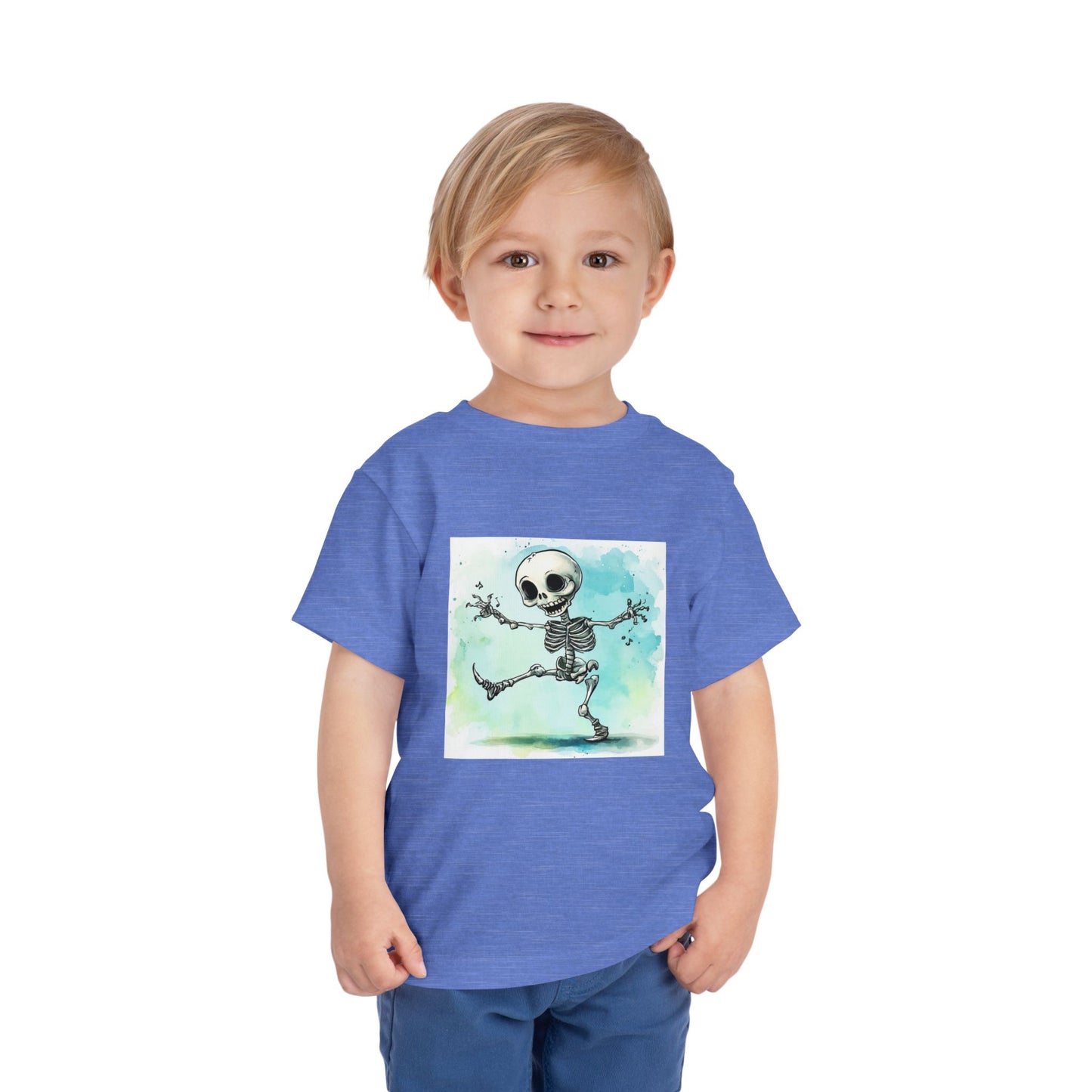 Cute Happy Skeleton Toddler Short Sleeve Tee