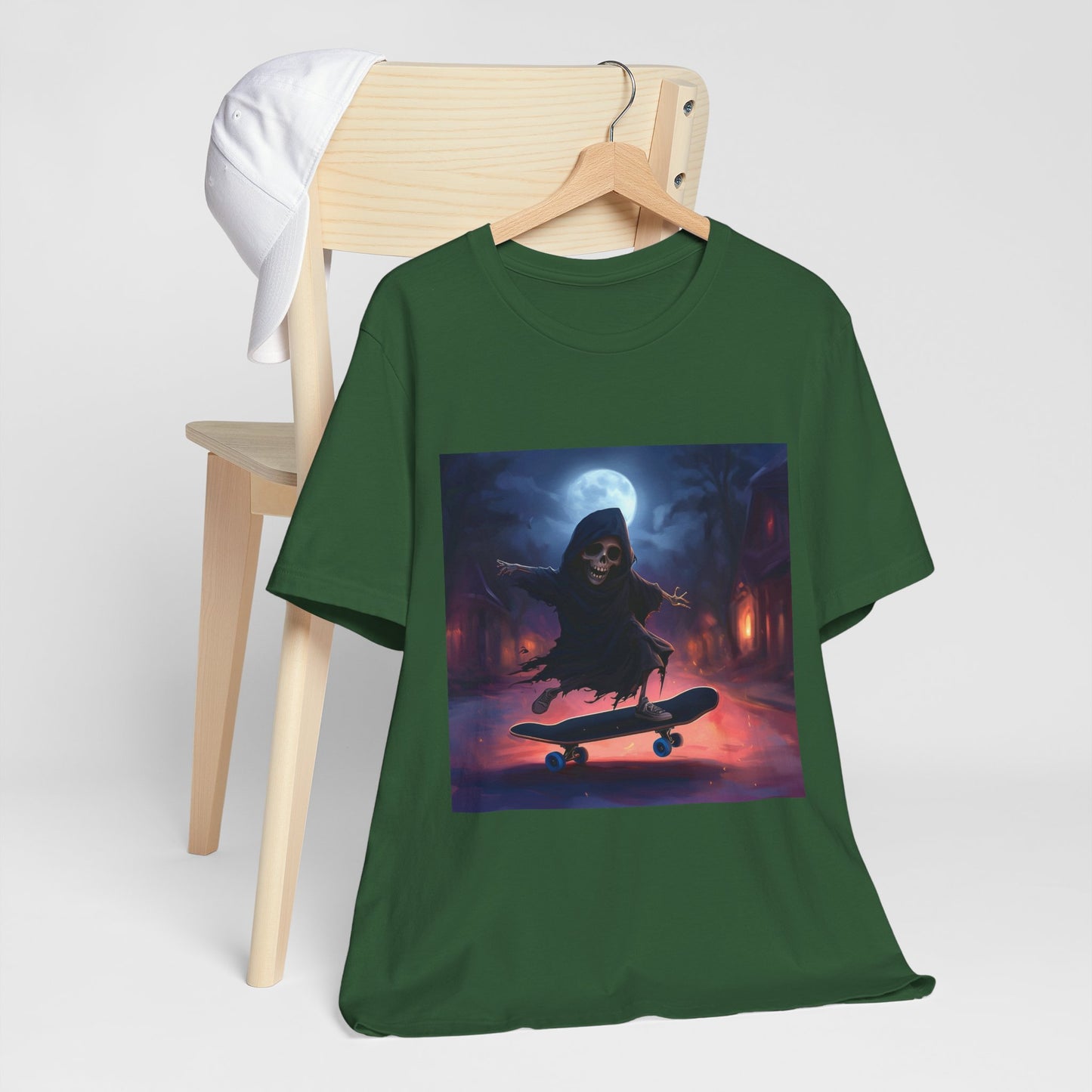 Cute Grim Reaper Skater Unisex Jersey Short Sleeve Tee